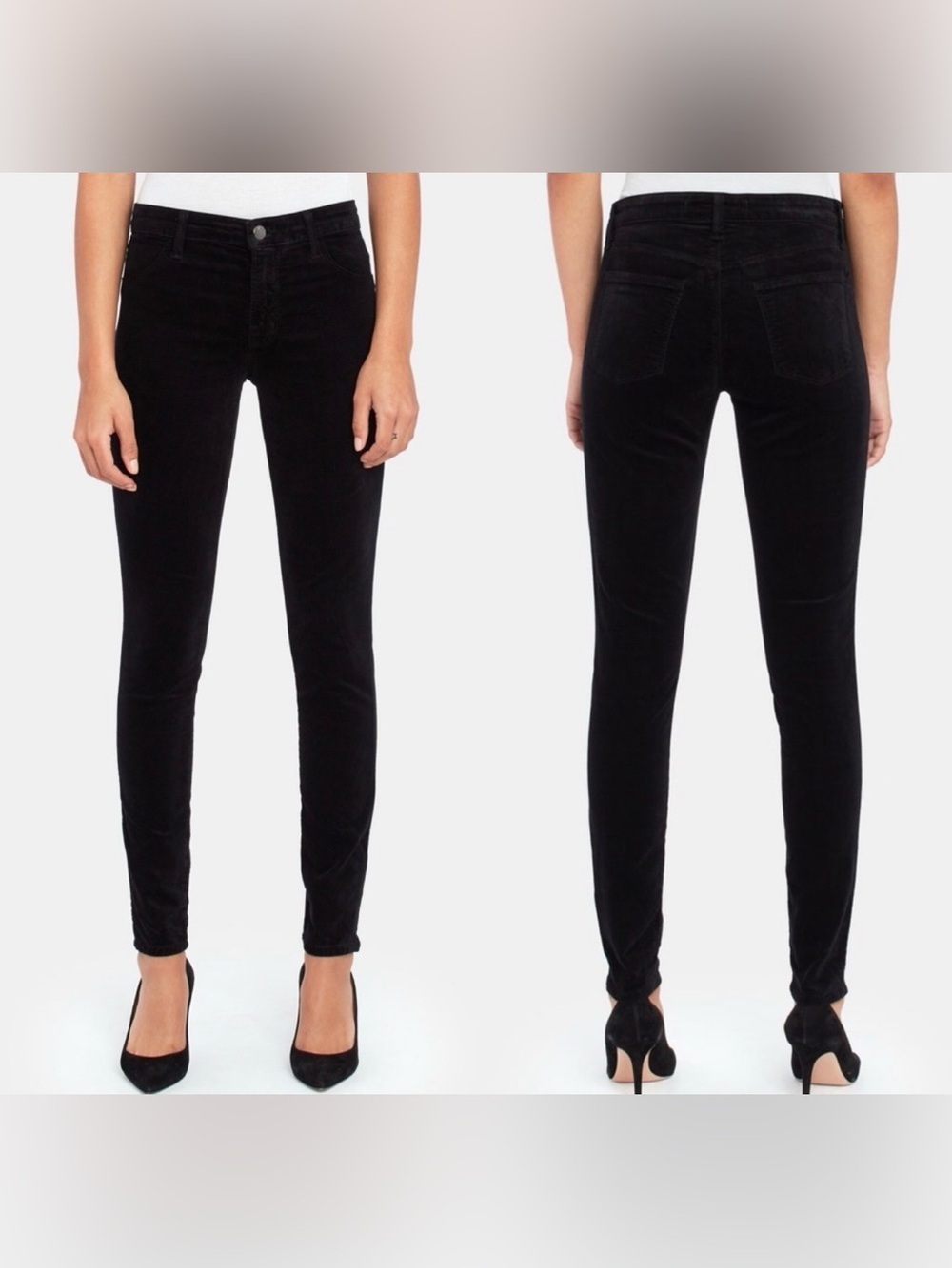 J Brand Cigarette Leg Black Corduroy Pants